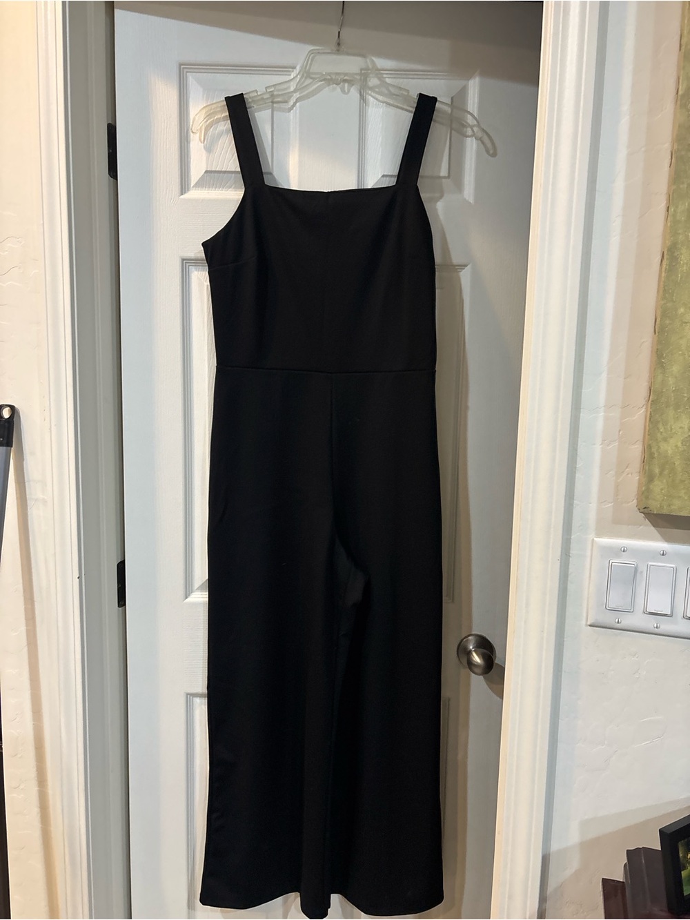 GAP Black Square-Neck Wide-Leg Jumpsuit